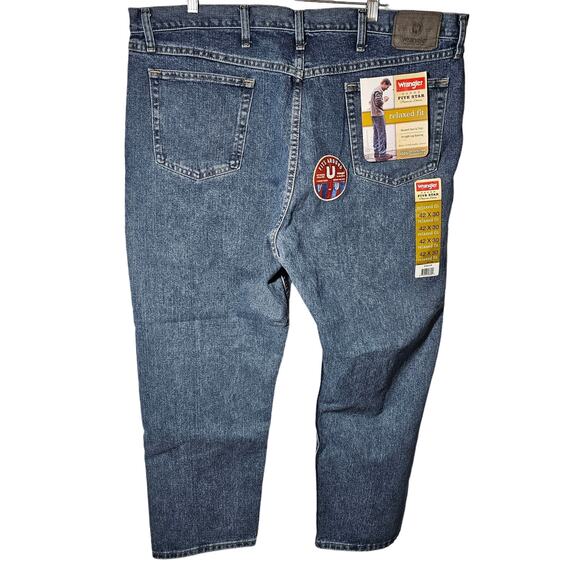 Wrangler Five Star Relaxed Fit Straight Leg Denim Jeans NWT Men's 42" x 30" - Picture 3 of 9